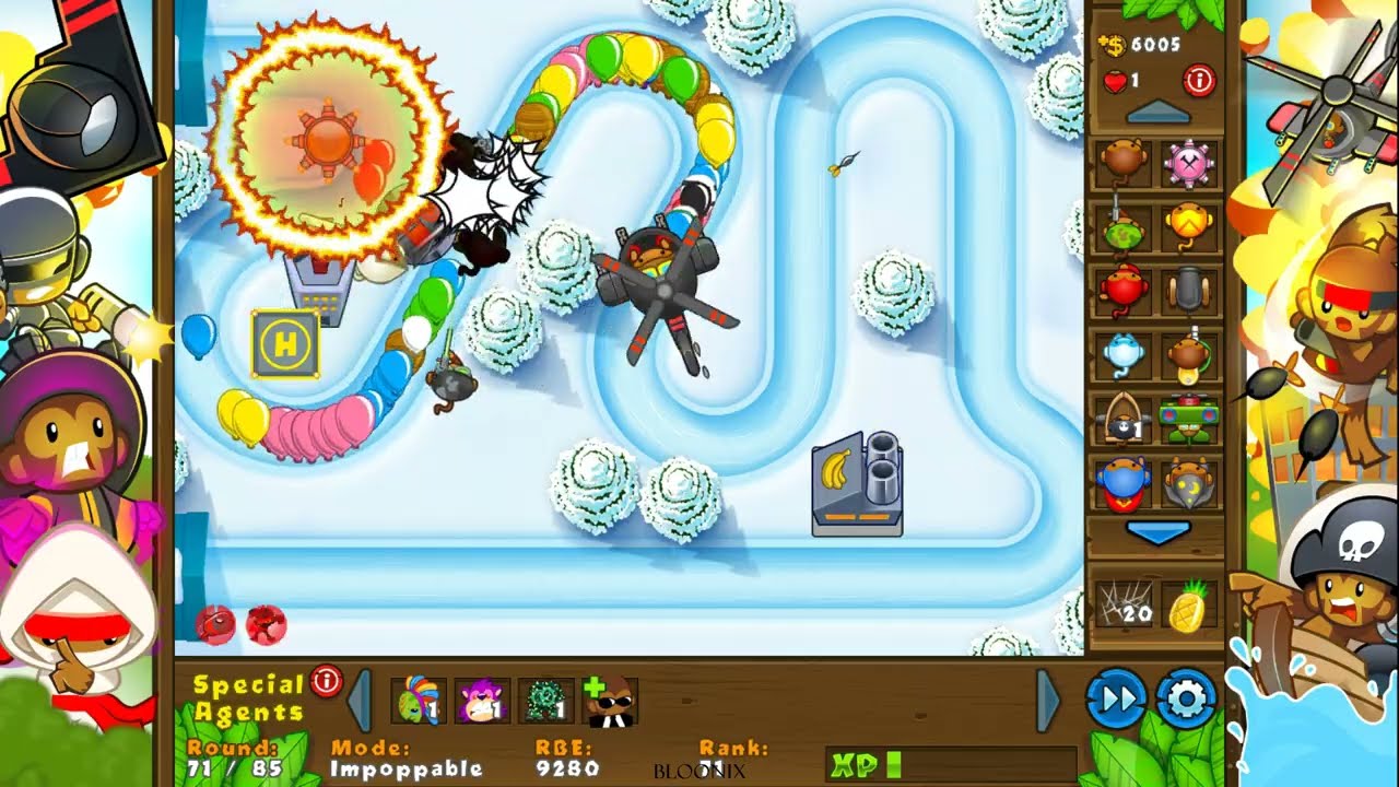Bloons Tower Defense 5 | Beginner Map | Bobsleigh Run | Impoppable