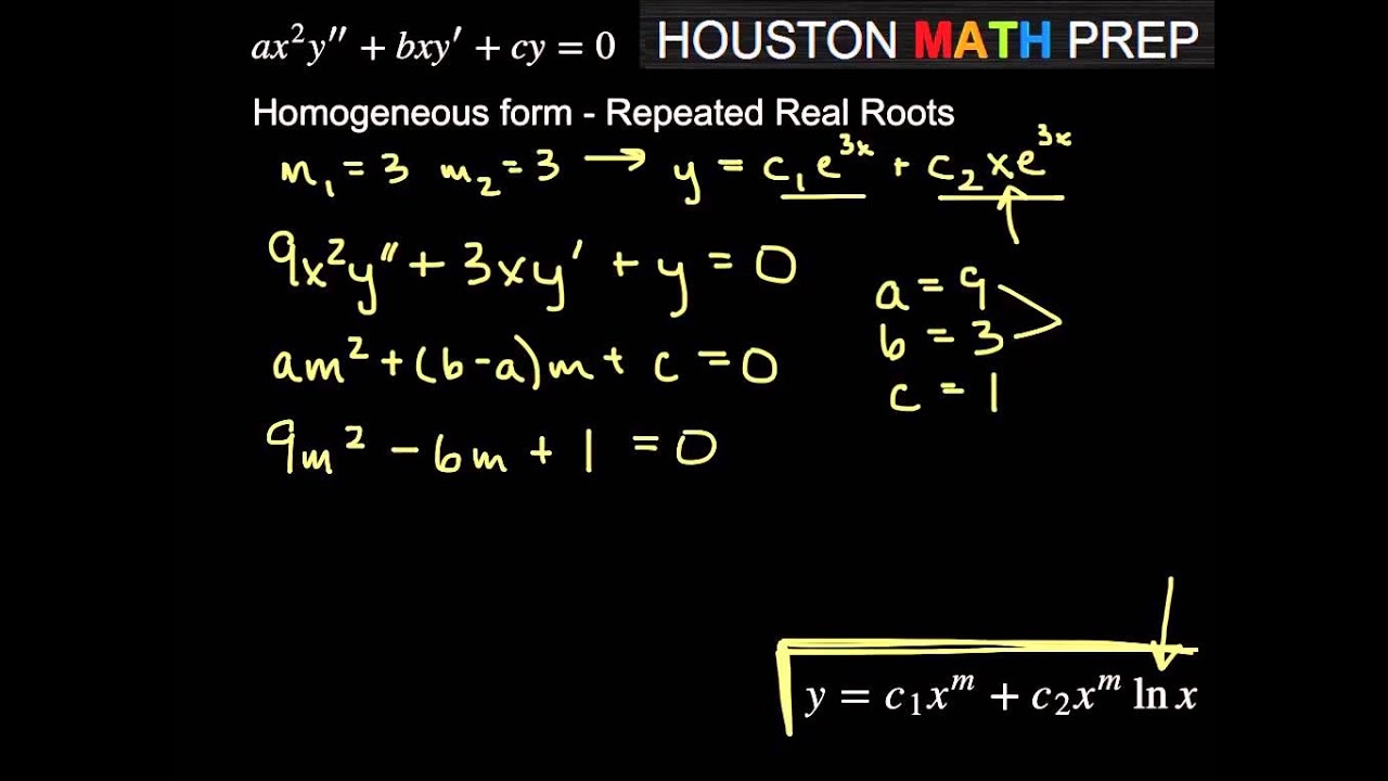 Cauchy-Euler Differential Equations (2nd Order)