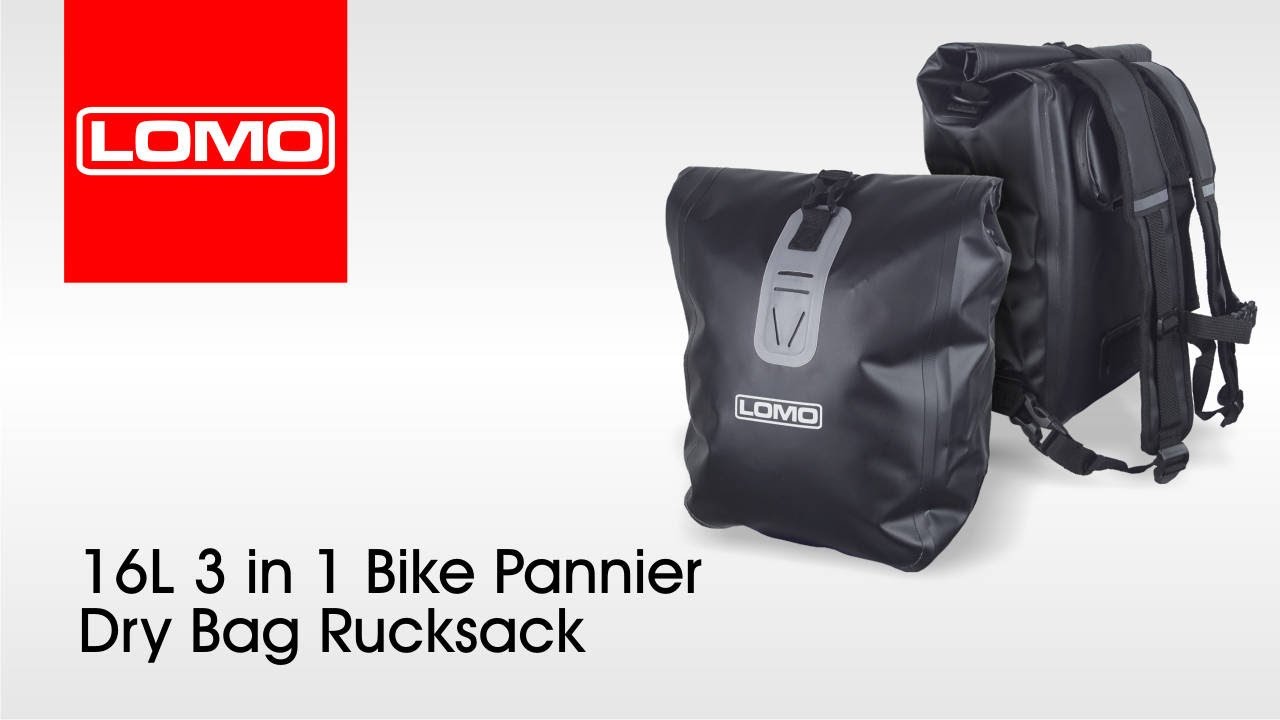 Lomo 3 in 1 Bike Pannier Dry Bag Rucksack - 16L