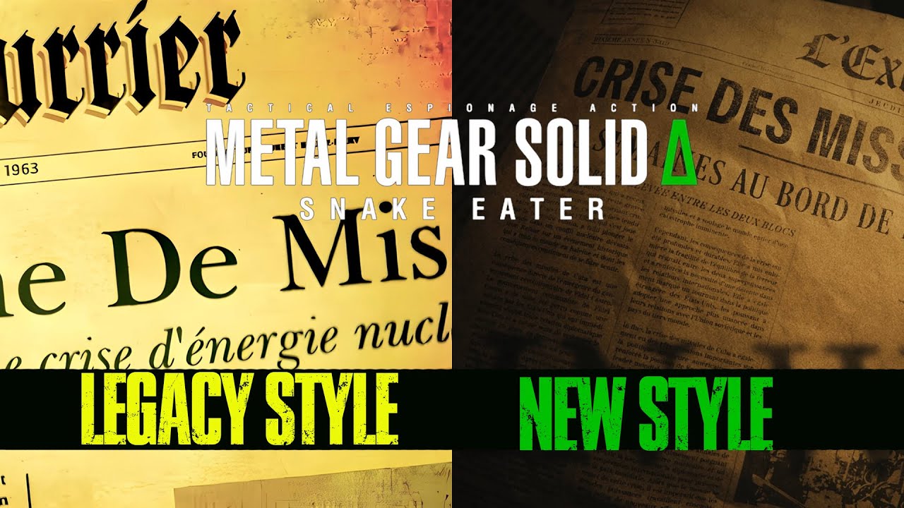 Metal Gear Solid Delta: Snake Eater INTRO Legacy Style vs New Style (and Gameplay)