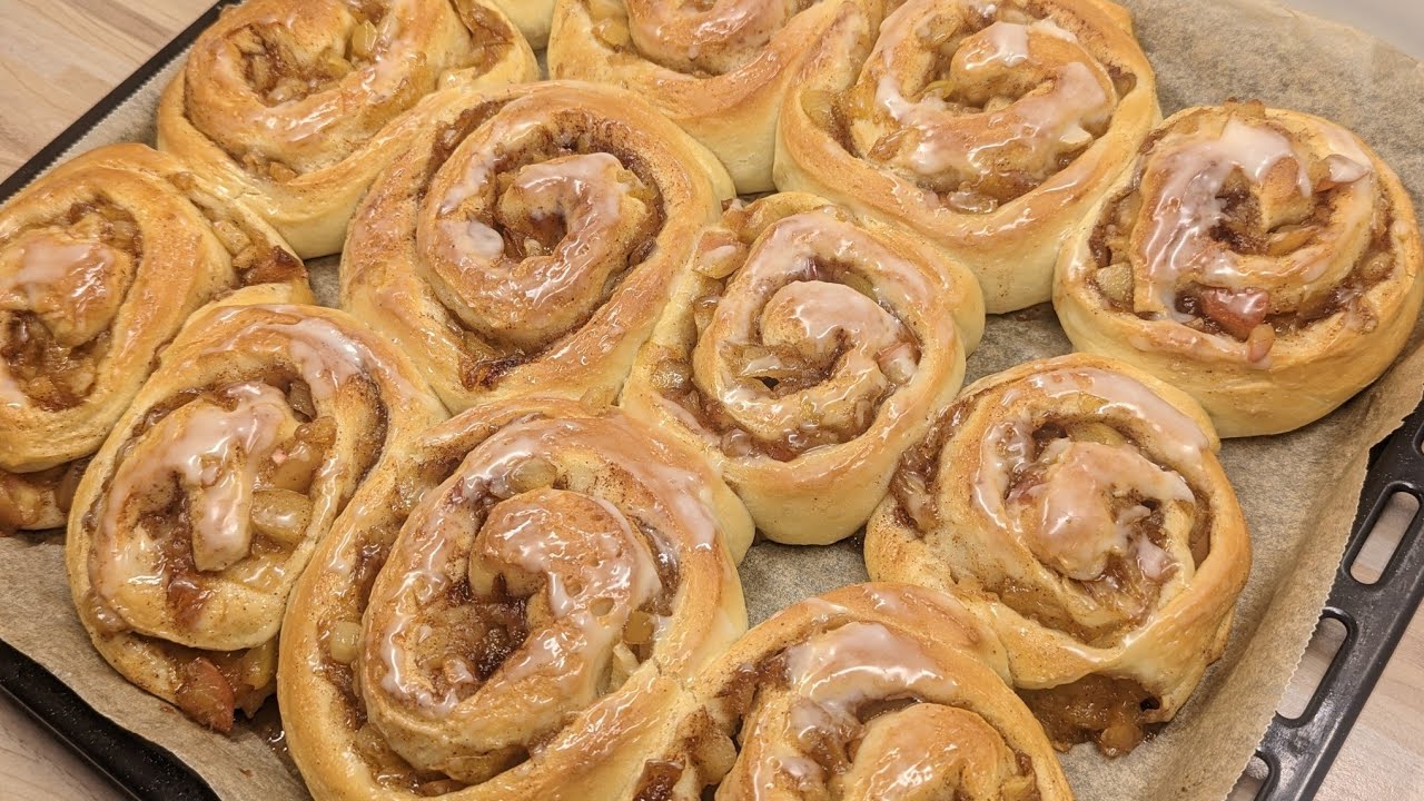 Megaleckere, luftige Apfel-Zimt-Schnecken! Duftend und fluffig!