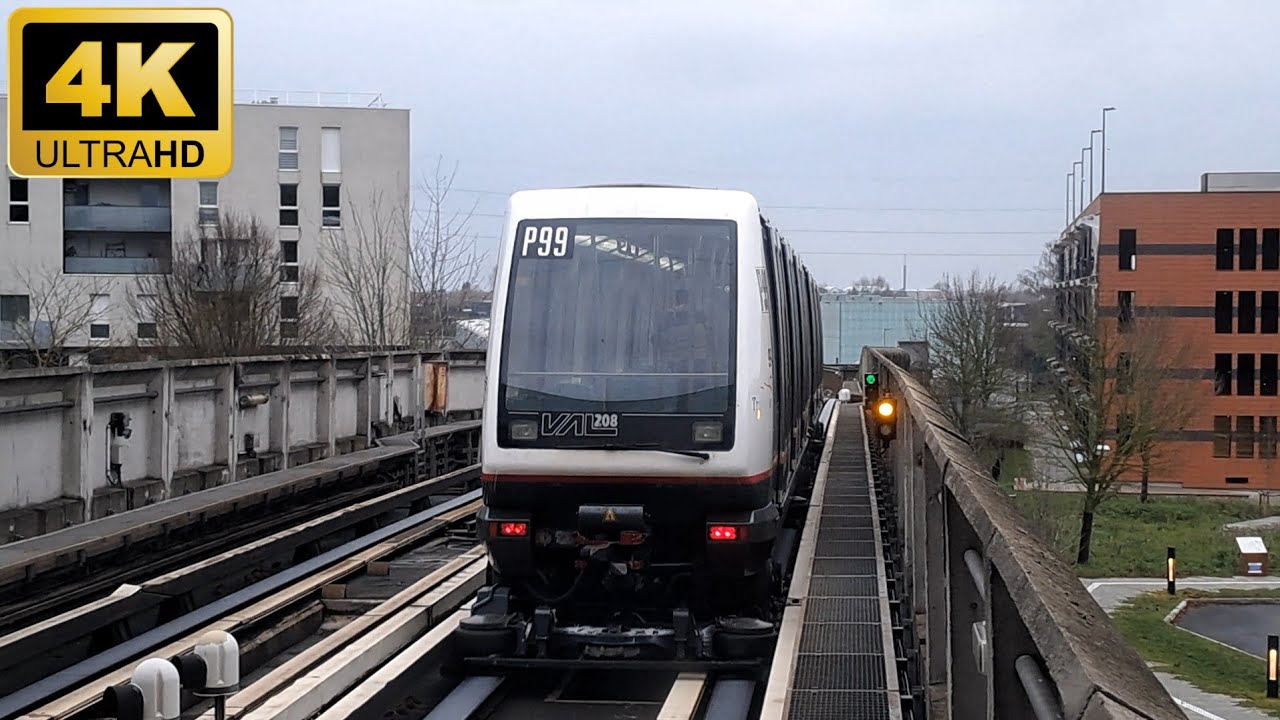 Vidéo [METRO] Ligne 2 🔴 Trajet complet à bord d'un VAL208 · HP99 entre CH Dron et Saint Philibert