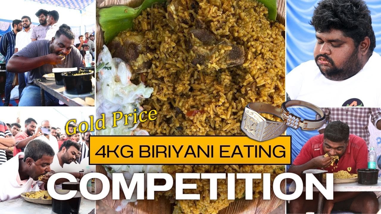 4KG MUTTON BIRIYANI EATING CHALLENGE | GOLD PRICE | BIRIYANI COMPETITION | AKSHAY DUM BIRIYANI