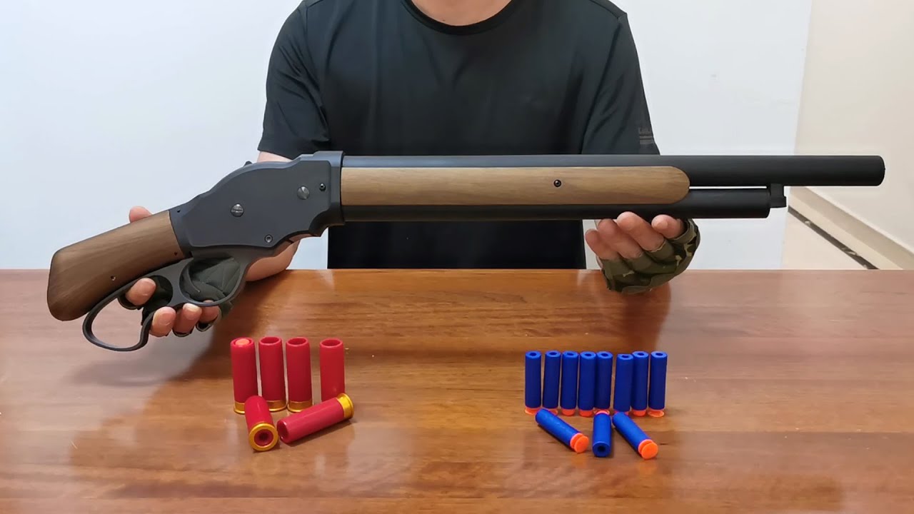 UDL Winchester M1887 Shotgun Unboxing and Review 2022 - Lever Action Soft Bullet Toy Gun