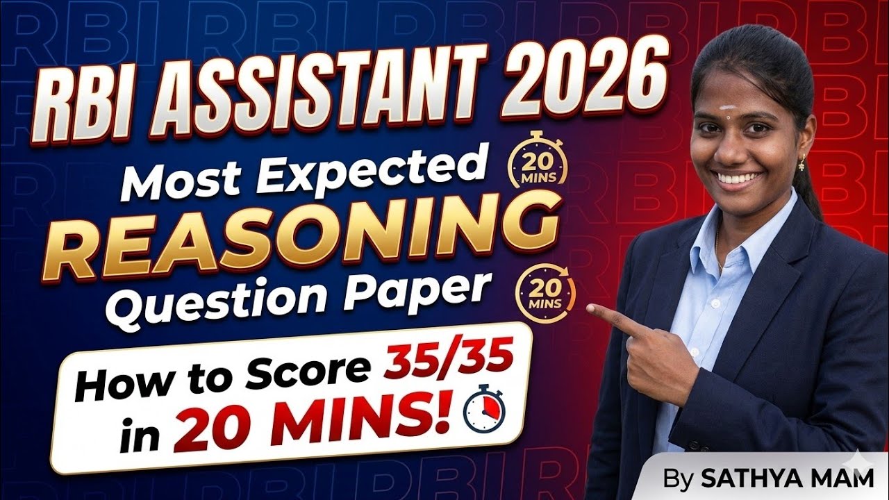 RBI Assistant 2026 Prelims Mock Set - 2🔥| Score 35/35 in Reasoning |Most Expected Questions