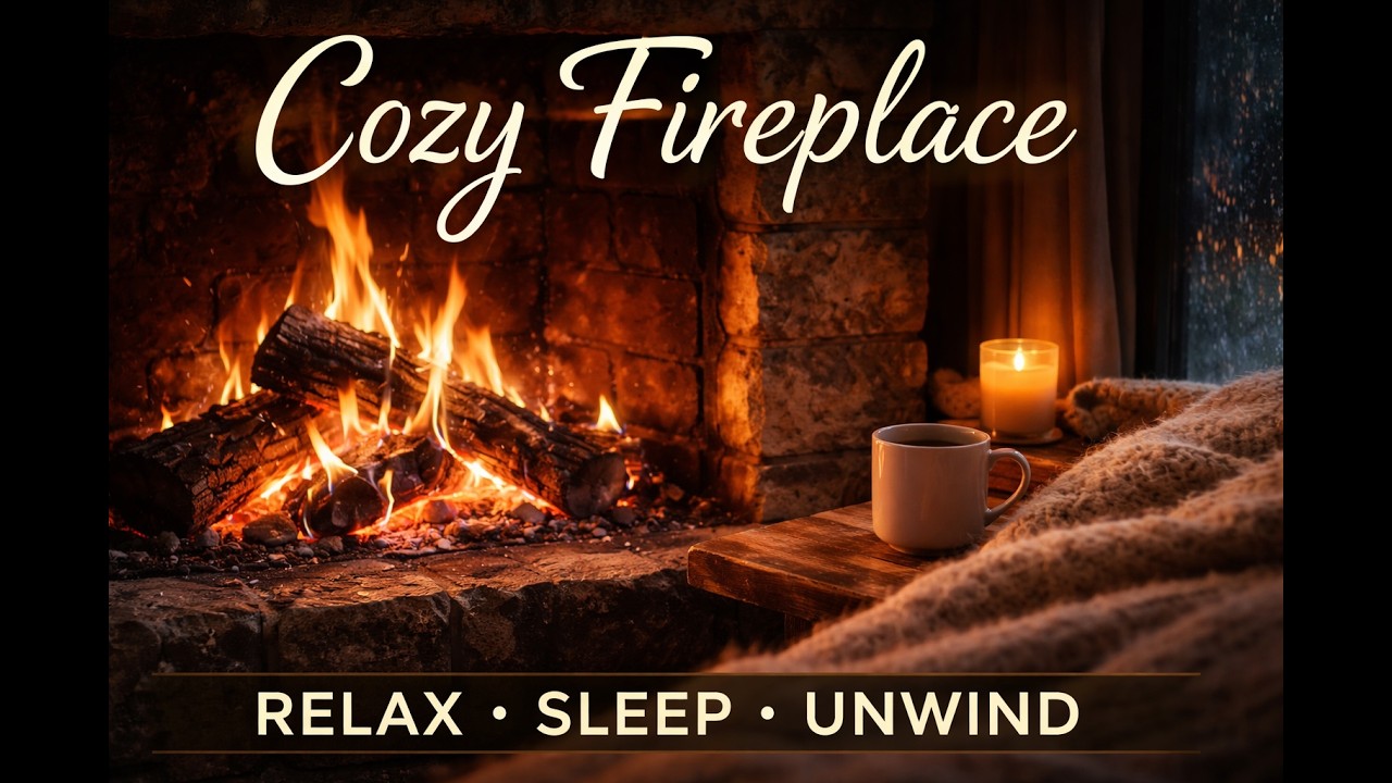 Crackling Fireplace 🔥 | Cozy Night Ambience for Deep Relaxation