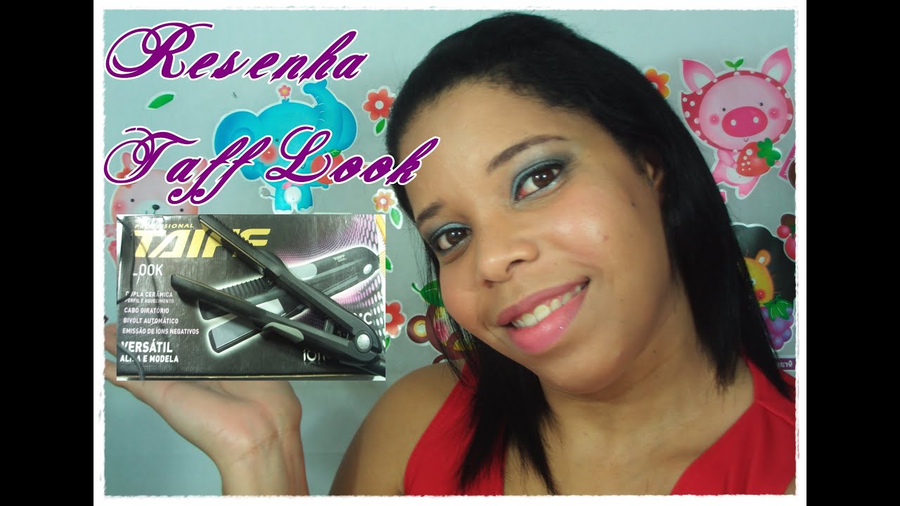 Resenha prancha Taiff Look mostrando como prancho o cabelo By Lili Bonita