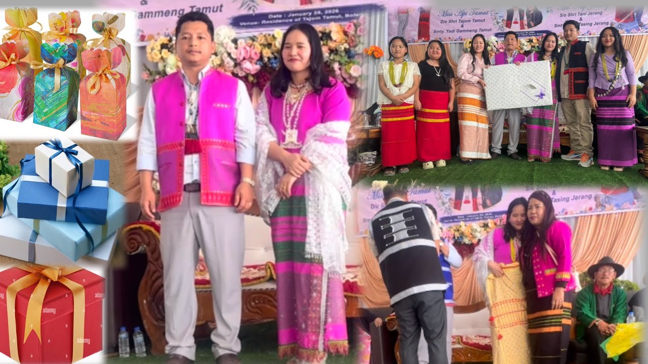 Bride & Groom receivng gifts from family,Frnds & relatvs followd by a warm family introduction round