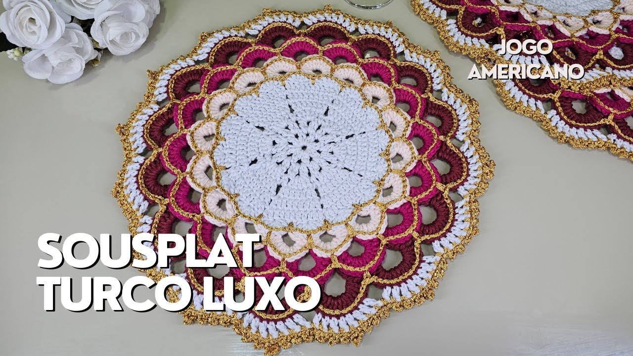Sousplat Turco Luxo de Crochê | Jogo Americano de Crochê - Um dos Modelos Mais Vendidos!