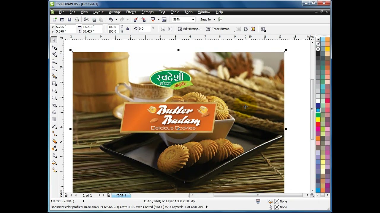 Step-43, CorelDraw Design को Photoshop में ले जाना, PSD, JPEG बनाना, File Old version में सेव करना