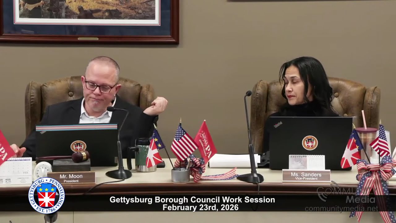 Gettysburg Borough Council Work Session Meeting - 02/23/2026