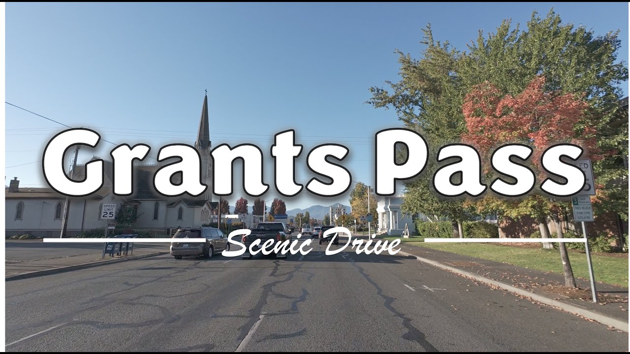 Driving in Downtown Grants Pass, Oregon - 4K