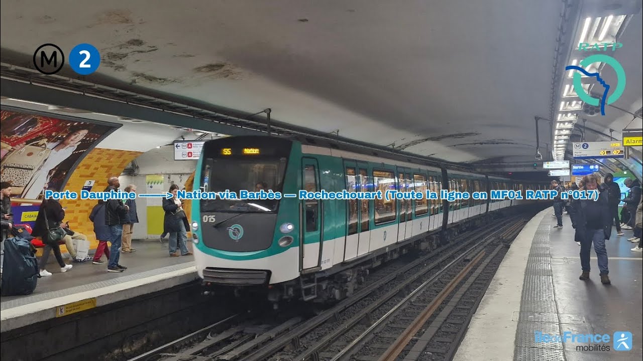 [Métro ligne 2 RATP] MF01 n°017 – Porte Dauphine à Nation #ratp #idfmobilités #mf01