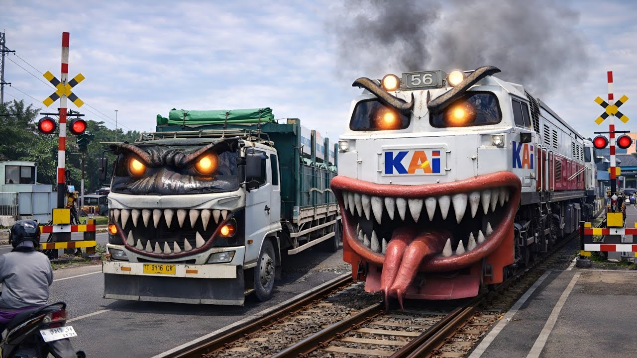 DETIK DETIK KERETA API BERUBAH TRAIN EATER, TRUCK OLENG EXE, BUS TELOLET EXE