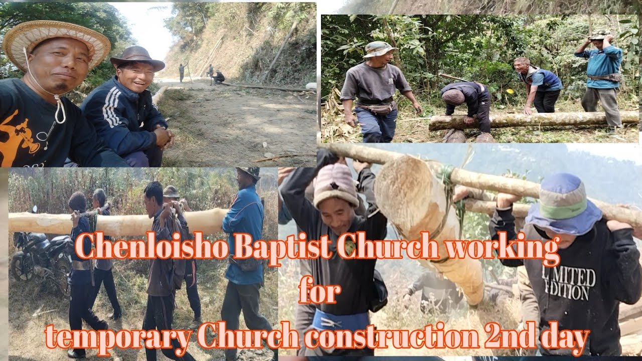 Chenloisho Baptist Church working for temporary Church construction 2nd day