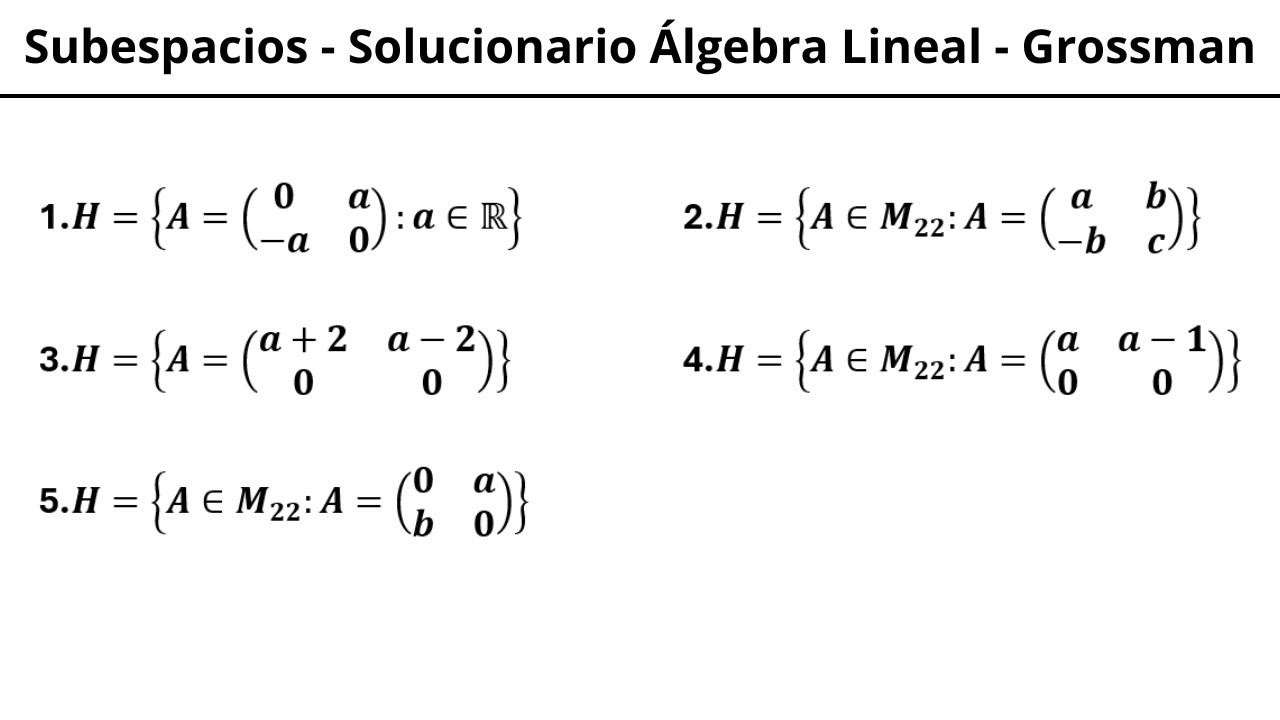 Subespacios Vectoriales - Solucionario Álgebra Lineal Grossman