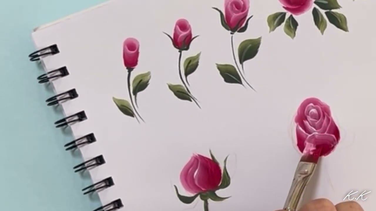 【2025年版バラの描き方】詳しく解説、簡単なバラ&リアルなバラ🌹➖ Beautiful roses & Simple roses, How to paint, Acrylic painting