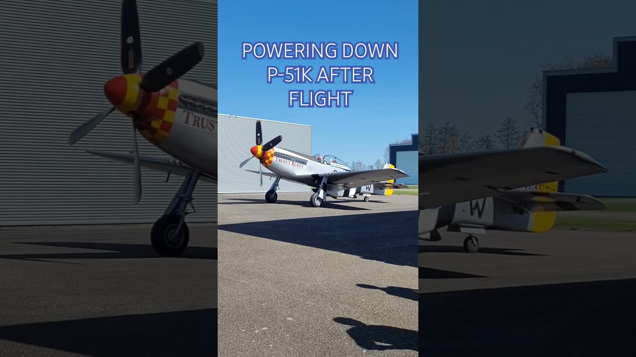 North American Mustang P-51K "Trusty Rusty" engine shutdown after flight 
