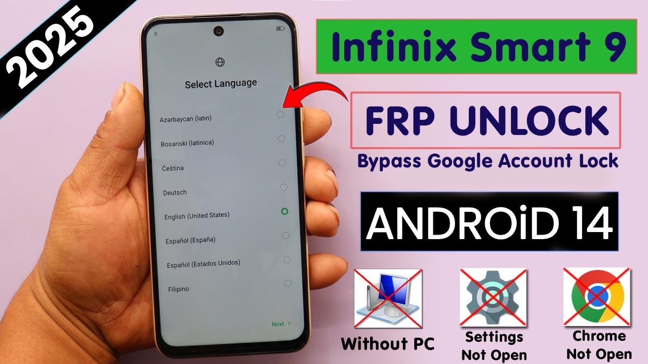 Infinix Smart 9 (X6532) Android 14 Frp Bypass/Unlock - Google Chrome Not Open - 2025 - Without PC