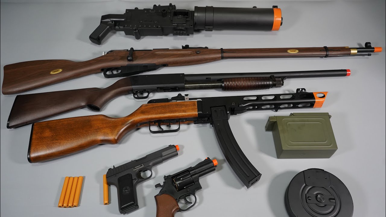 WW2 Weapon Toy Gun Part3 - Soviet ARMY - Mosin-Nagant - PPSh-41 - TT - Realistic Toy Guns Collection