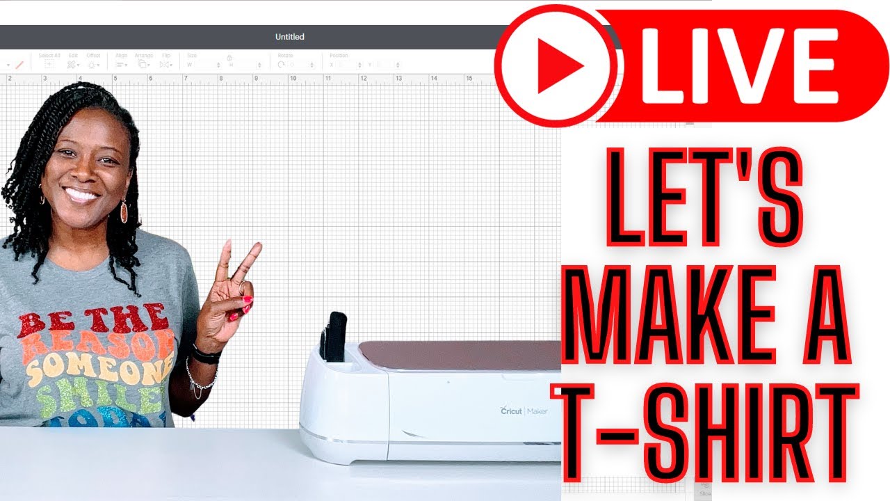 Live: Let's Make A Shirt Using Heat Transfer Vinyl And A Cricut Cutting Machine #htv #cricut