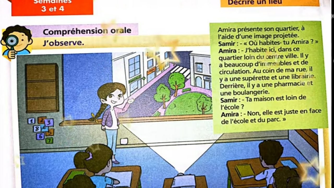 Le chemin des lettres 2AEP unité 4 semaines: 3 et 4 p. 54 Activités orales: décrire un lieu 