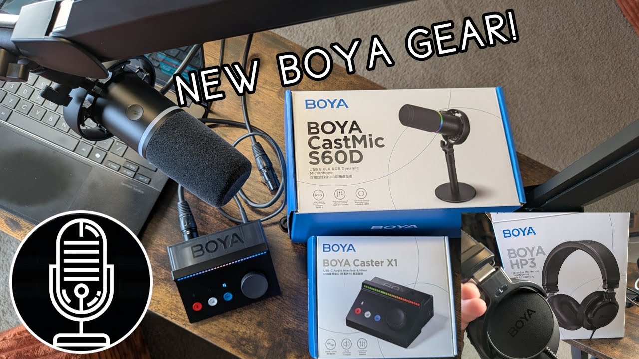 Обзор микрофона Boya Cast Mic S60D, интерфейса Boya X1, наушников HP3 и держателя для микрофона.