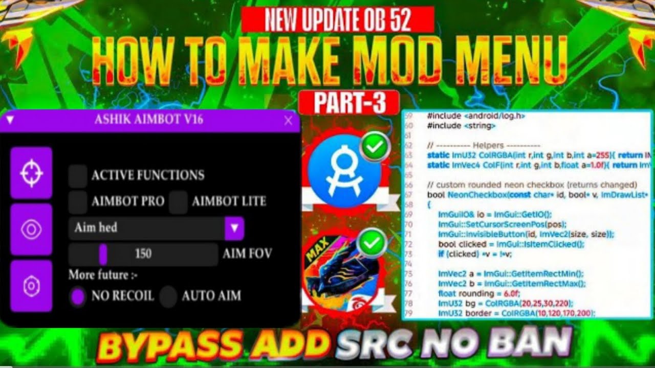 HOW TO MAKE FREE FIRE MOD MENU✅HACK IFF MOD MENU SRC ☠️S FF MAKEHACKA💀