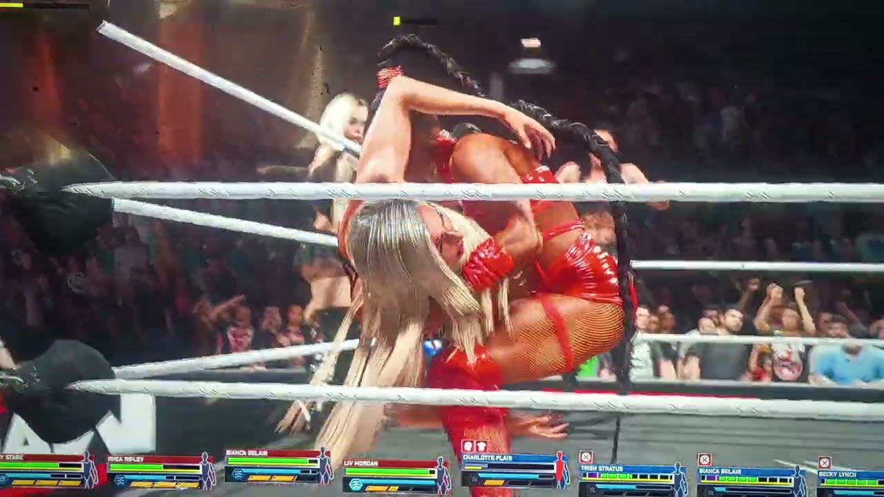 WWE 2k25 faction wars stage 2 main event women's 4 on 4 tag team match Friday February 6th 2026