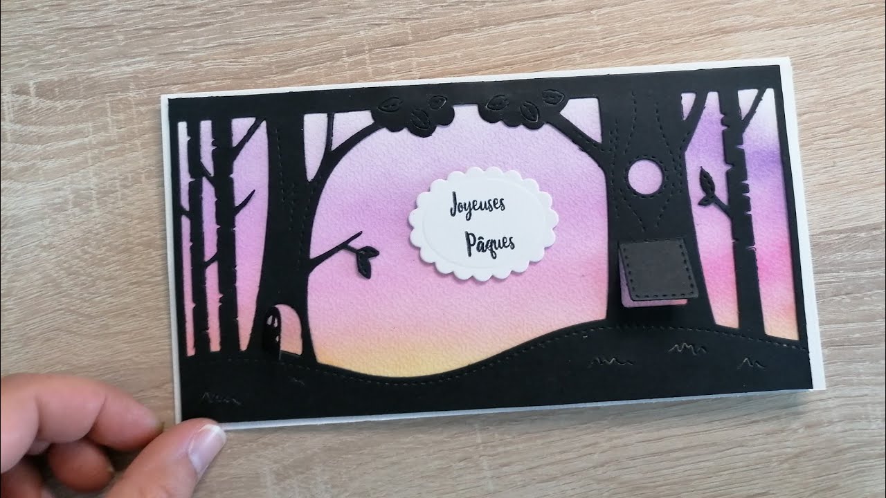 Tuto carte Pâques dies slimline action