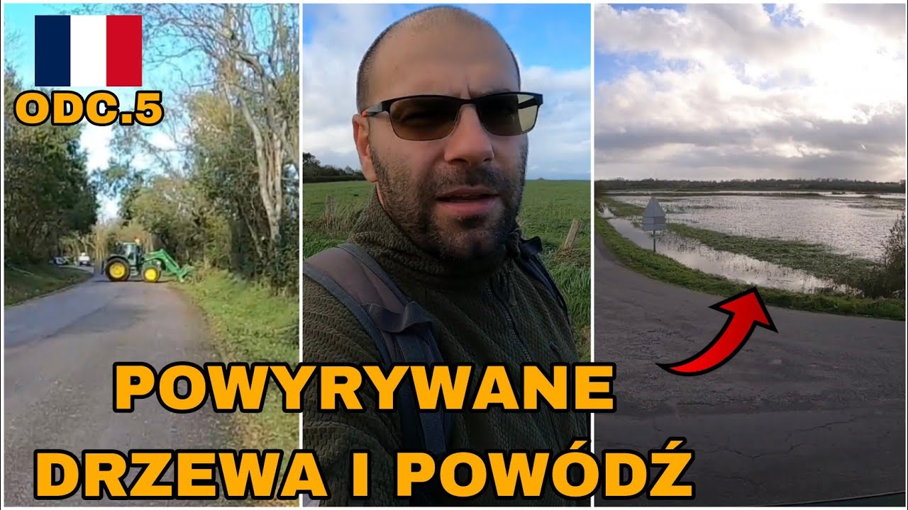 Normandia - D-day. Tajfun narobił dużych szkód! Zwiedzam vanem Francję.