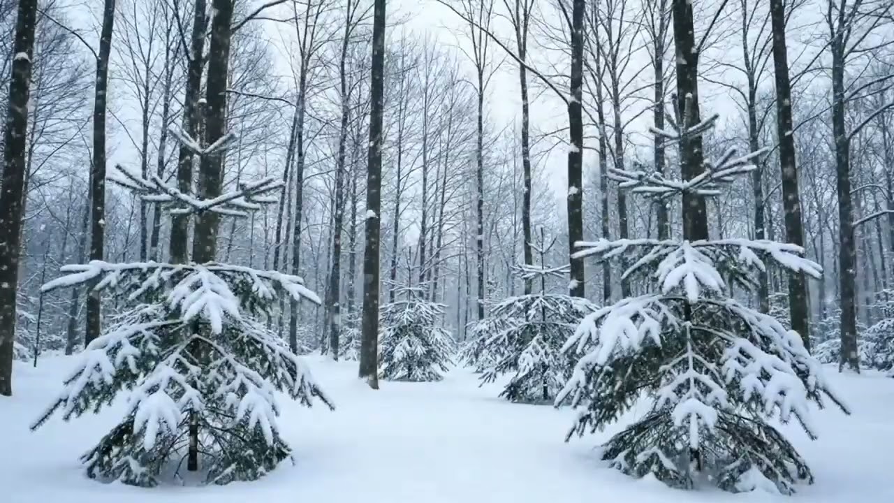 ❄️Relaxing Snowfall Screensaver | Snowy Forest & Winter Trees 🌲
