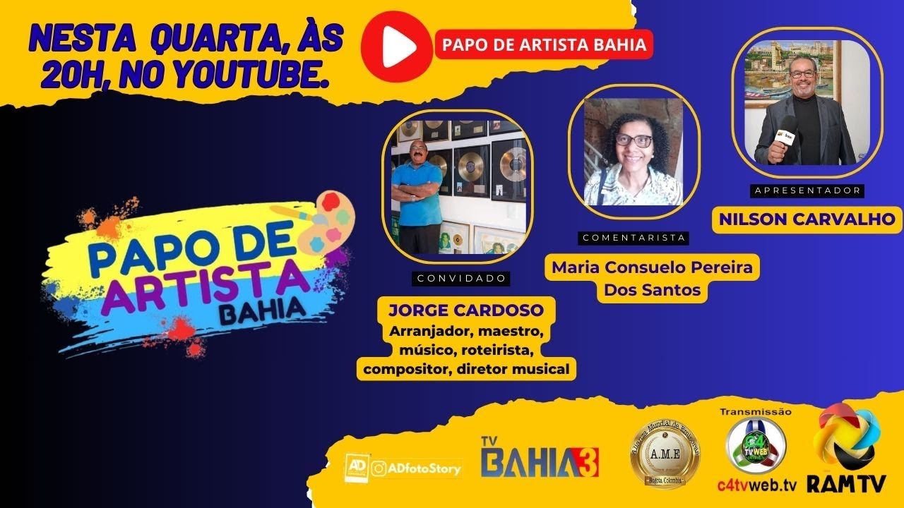 TITULO: #188 - ENTREVISTA – JORGE CARDOSO /PROGRAMA PAPO DE ARTISTA BAHIA - BY NILSON CARVALHO