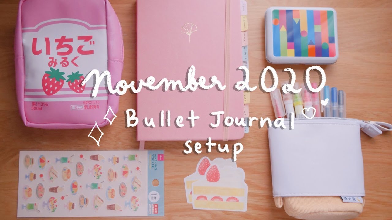 November 2020 Bullet Journal Setup (Japanese Retro Cafe ☕️ Theme) | Rainbowholic