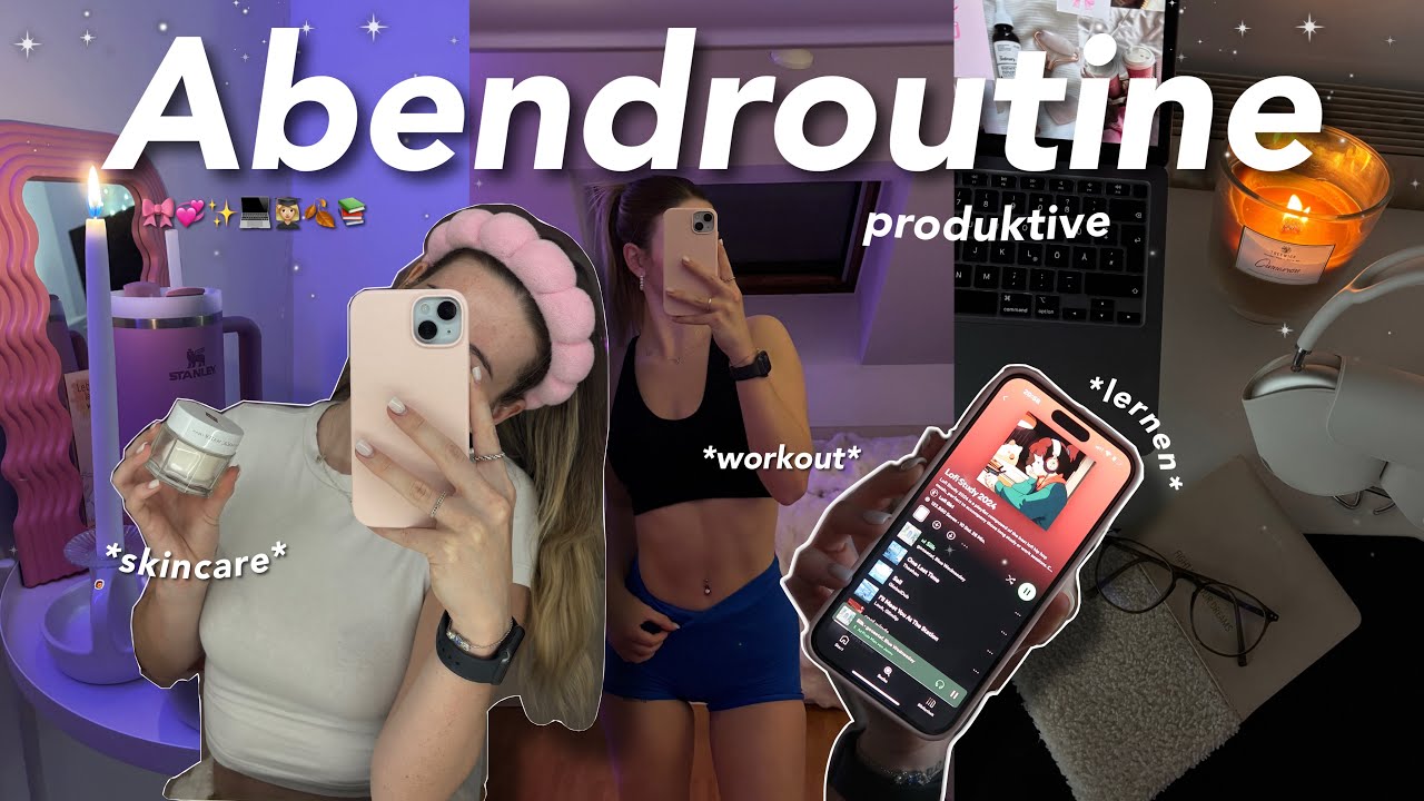 *produktive* Abendroutine 💞🎀👩🏼‍🎓 Uni, Workout & Skincare