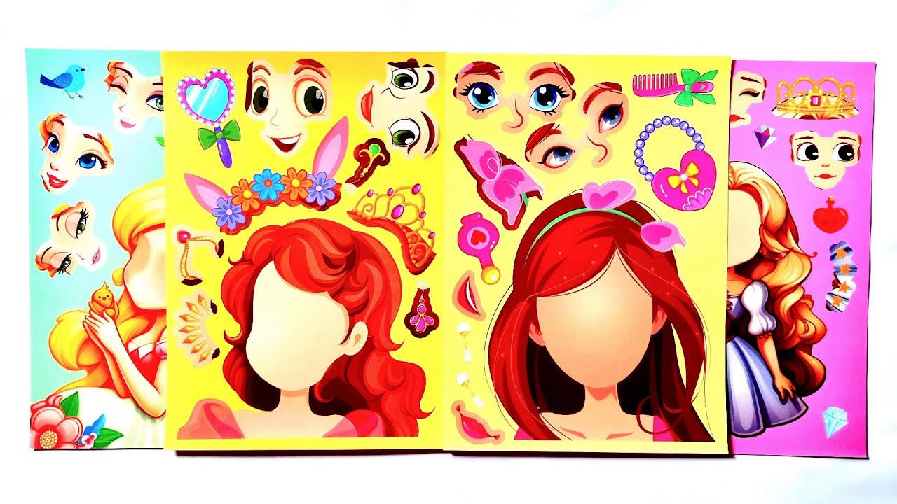 Princess Puzzle Face Changing Stickers Dress Up Stickers DIY ASMR Handicraft Stickers #diy #asmr