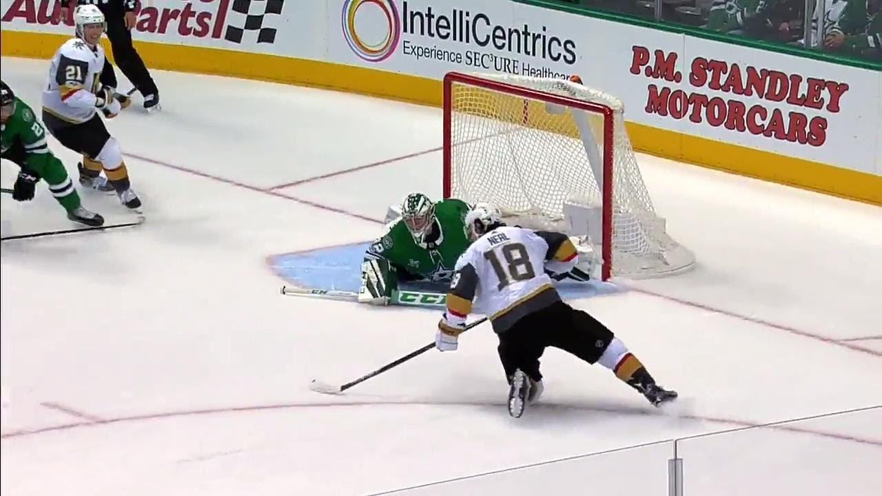 Gotta See It: Neal with a circus goal to give Golden Knights the lead