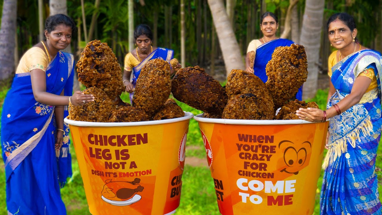 BIG KFC BUCKET CHICKEN | Crispy Spicy Kfc Chicken Recipe | Village Style
