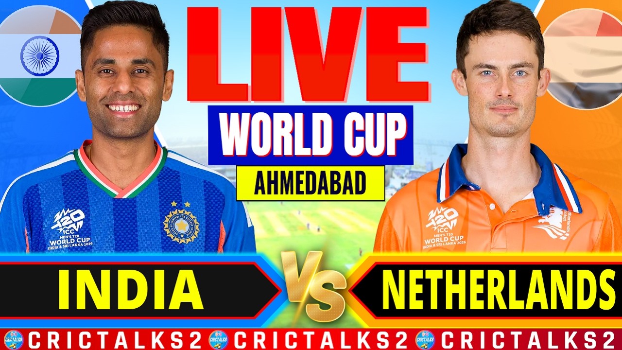 🔴 India v Netherlands, T20 World Cup 2026, Cricket Live Match Today Score Commentary, Last 4 Over