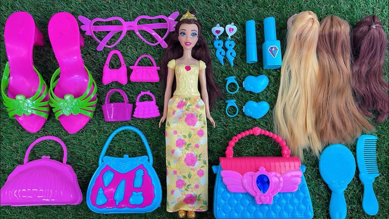Disney Princess Doll Makeover ~ DIY Miniature Ideas For Barbie ~ Wig, Dress, Faceup, andMore! DIY 