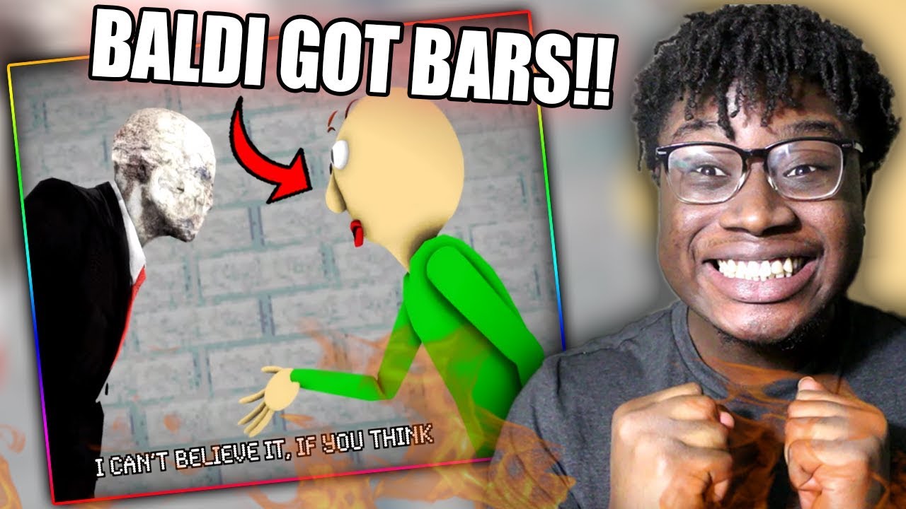 BALDI BECOMES A RAPPER! | VideoGameRapBattles: Slender Man vs. Baldi's Basics Reaction!