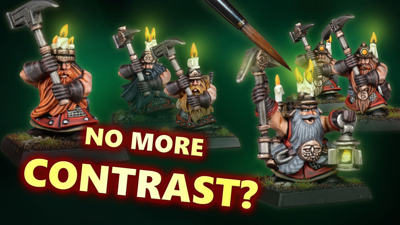 Don't Basecoat With Contrast! Try This Method Instead | Dwarf Miners Tutorial Warhammer Old World