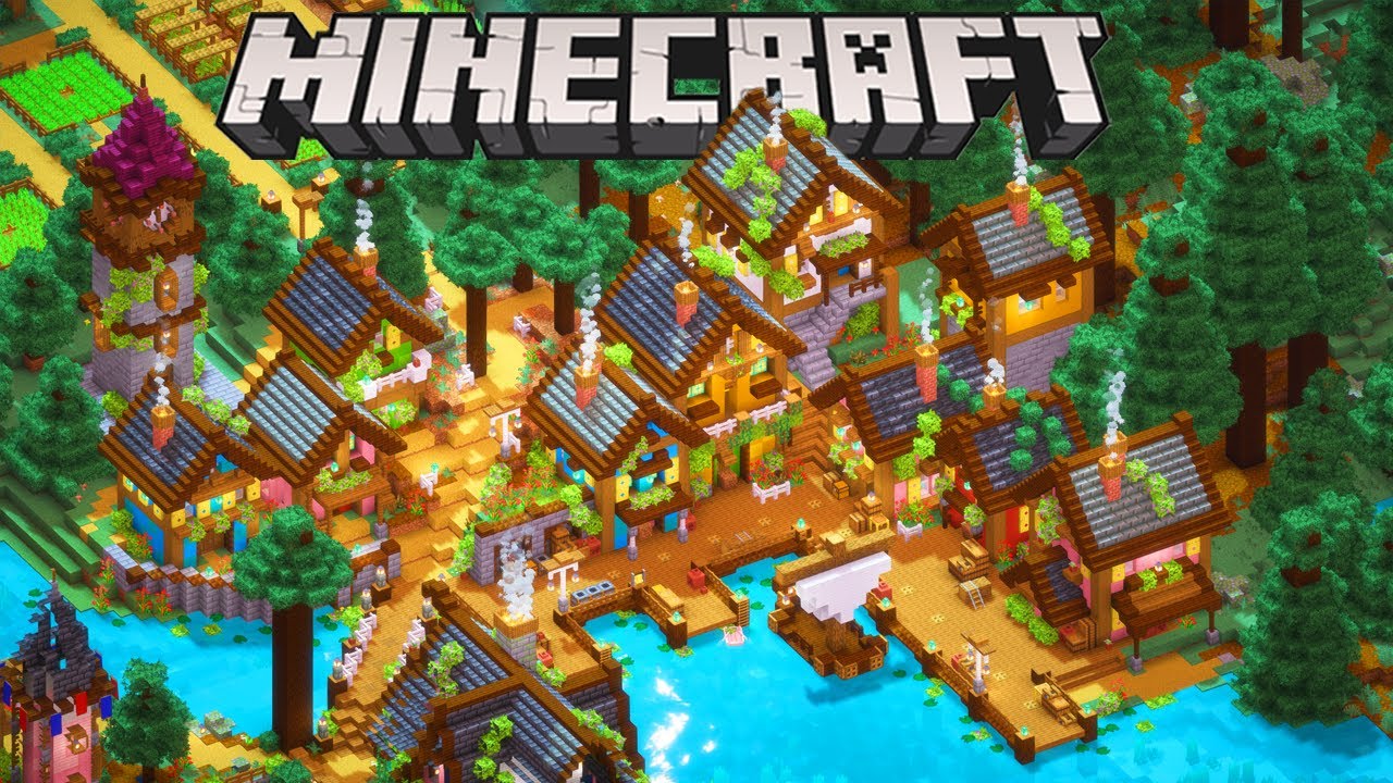 I Built a Cozy Riverside Village in Minecraft!