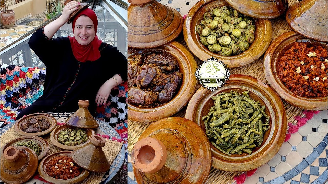 اربع مقبلات بنكهة مغربية من يد سيدة عندها دار الضيافة في مدينة #فاس  العريقة---- salades marocaines