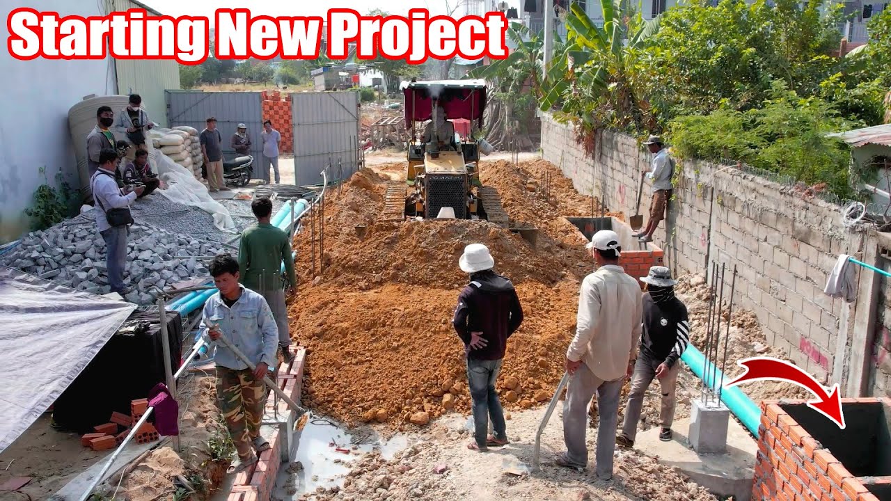 #ConstructionCambo First opening New Project Working Miniature Dozer pushing Make Foundation House