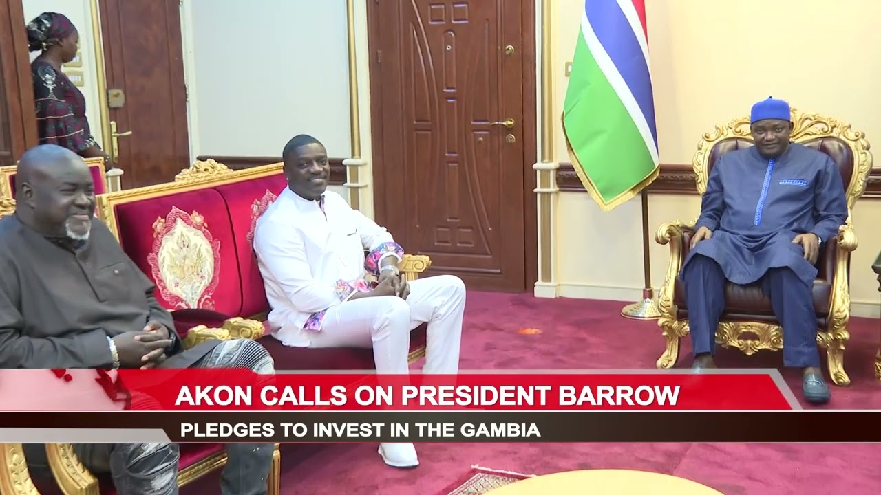 Akon Calls On President Barrow.