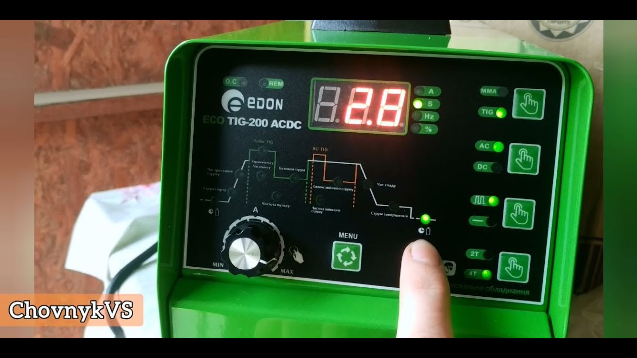 Обзор настроек и тест апарата Аргоновая сварка Edon Eco TIG-200 AC/DC №2