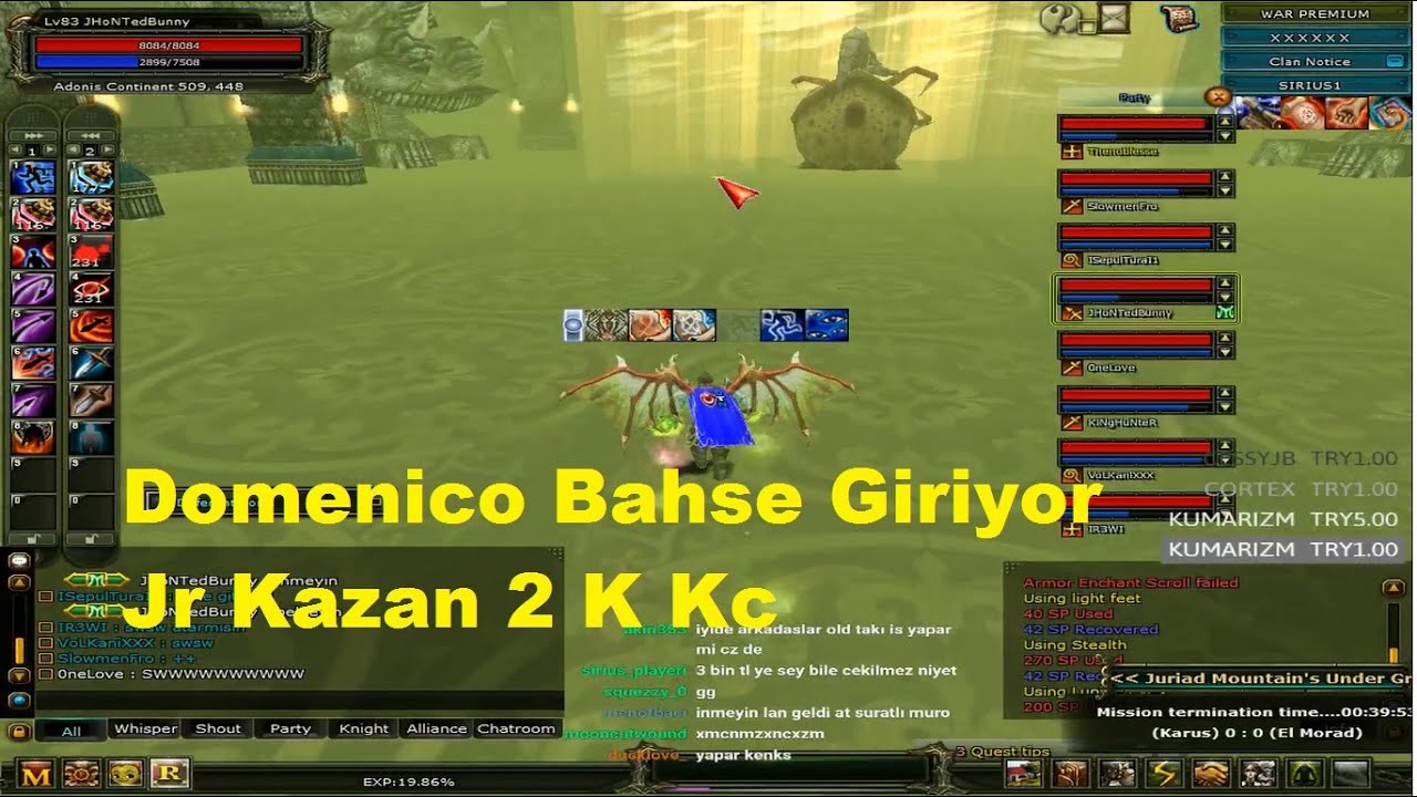 Domenico | 2 K Kc' sine Jr Kazanma Bahsine Giriyor - Knight Online