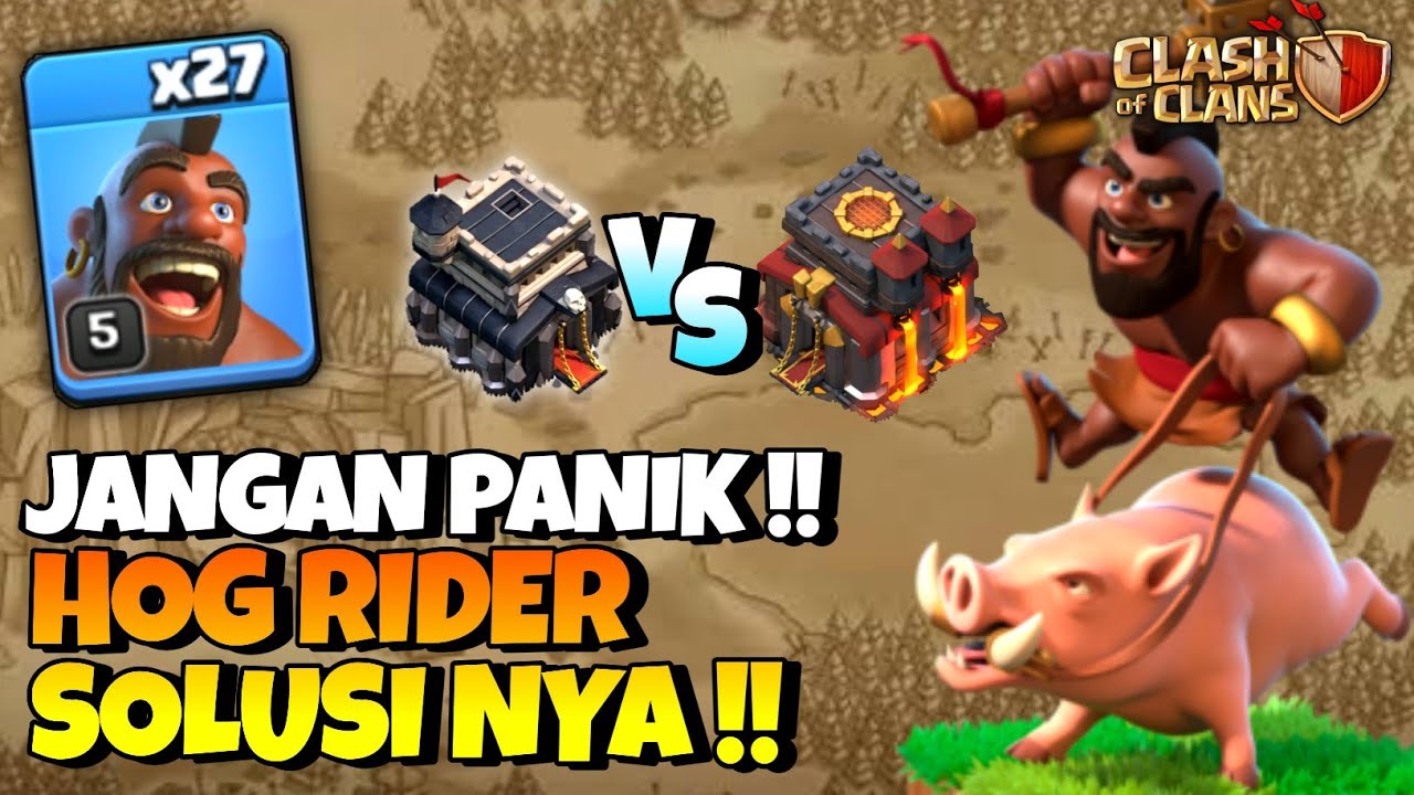 JANGAN PANIK !! CARA MENGGUNAKAN COMBO QUEEN WALK HOG RIDER | STRATEGI TH 9 VS TH 10 - COC INDONESIA
