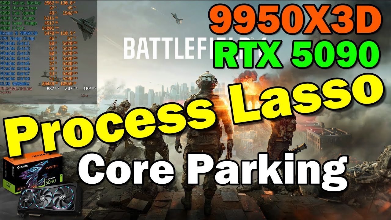 Battlefield 6 Process Lasso Testing 9950X3D RTX 5090 TAA 4K Max Settings Open Beta